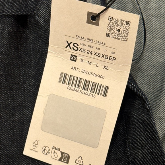 Zara Dark Blue Denim Midi Dress - Picture 4 of 6